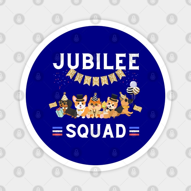 Jubilee Squad | Queen's Platinum Jubilee Party Pups Magnet by Auraya Studio